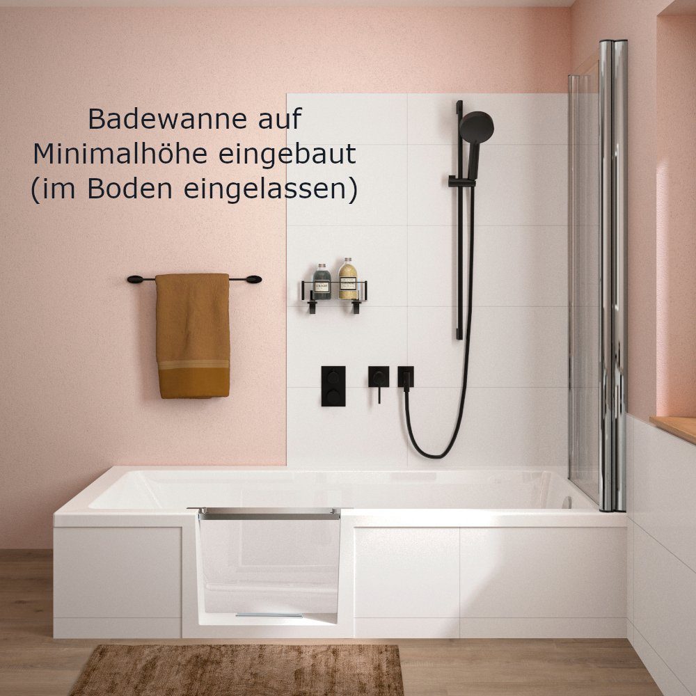 Dusche-24 Badewanne Badewanne mit Tür von 160x70 bis 180x80 cm LIVORNO