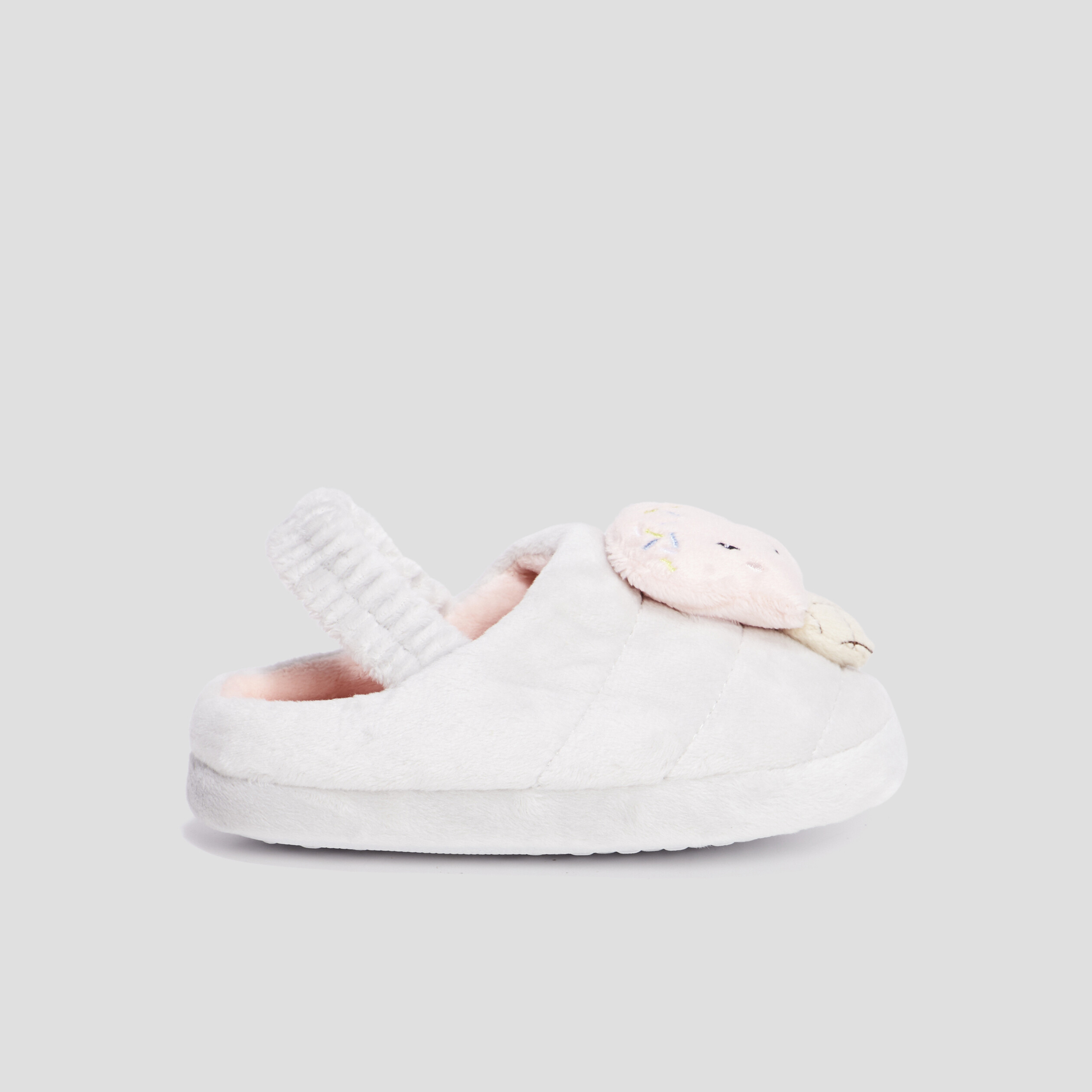Chaussons mules avec élastique gris fille | La Halle