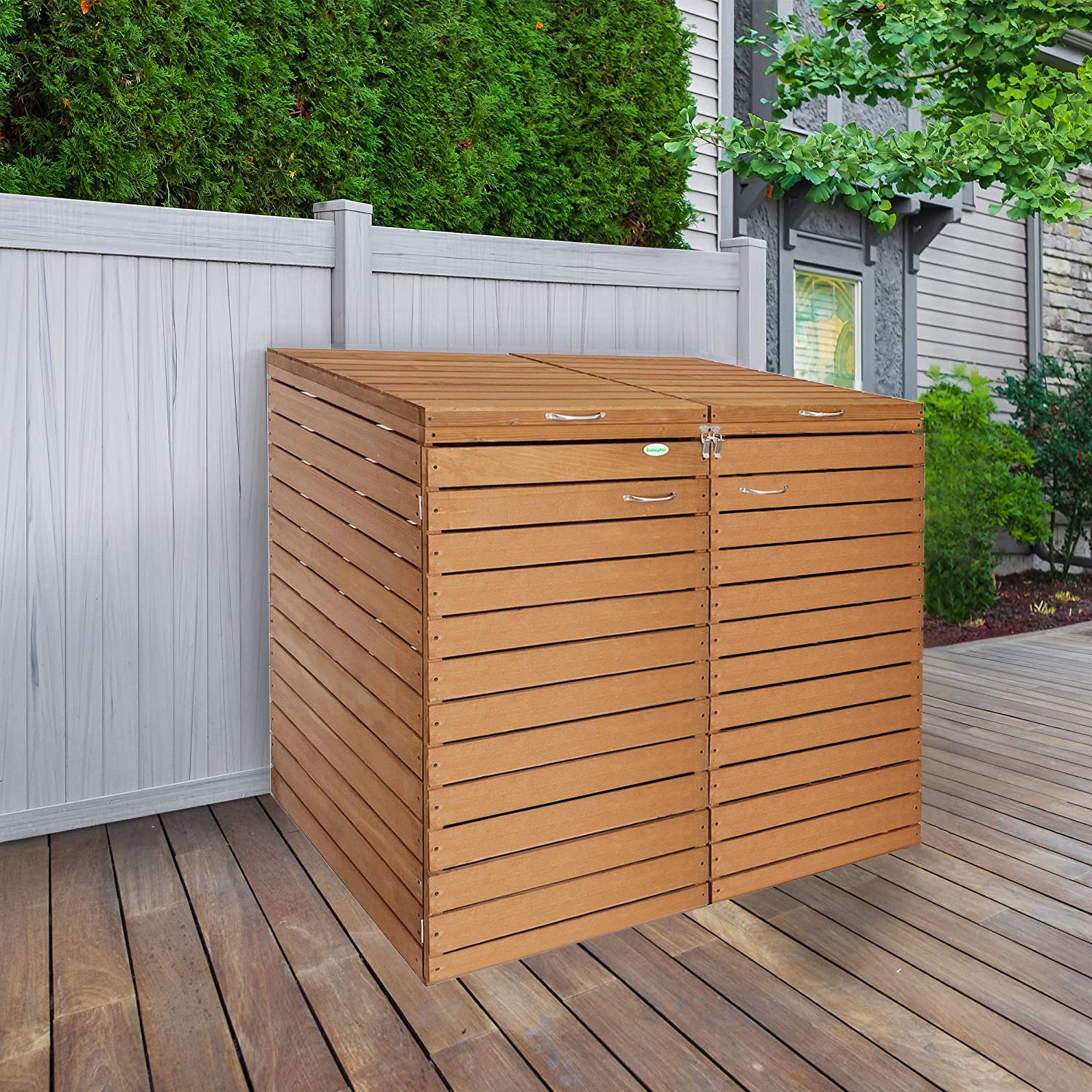 Endorphin Mülltonnenbox Comfort Mülltonnengarage / Mülltonnenbox Braun natur für 2x 240 L na