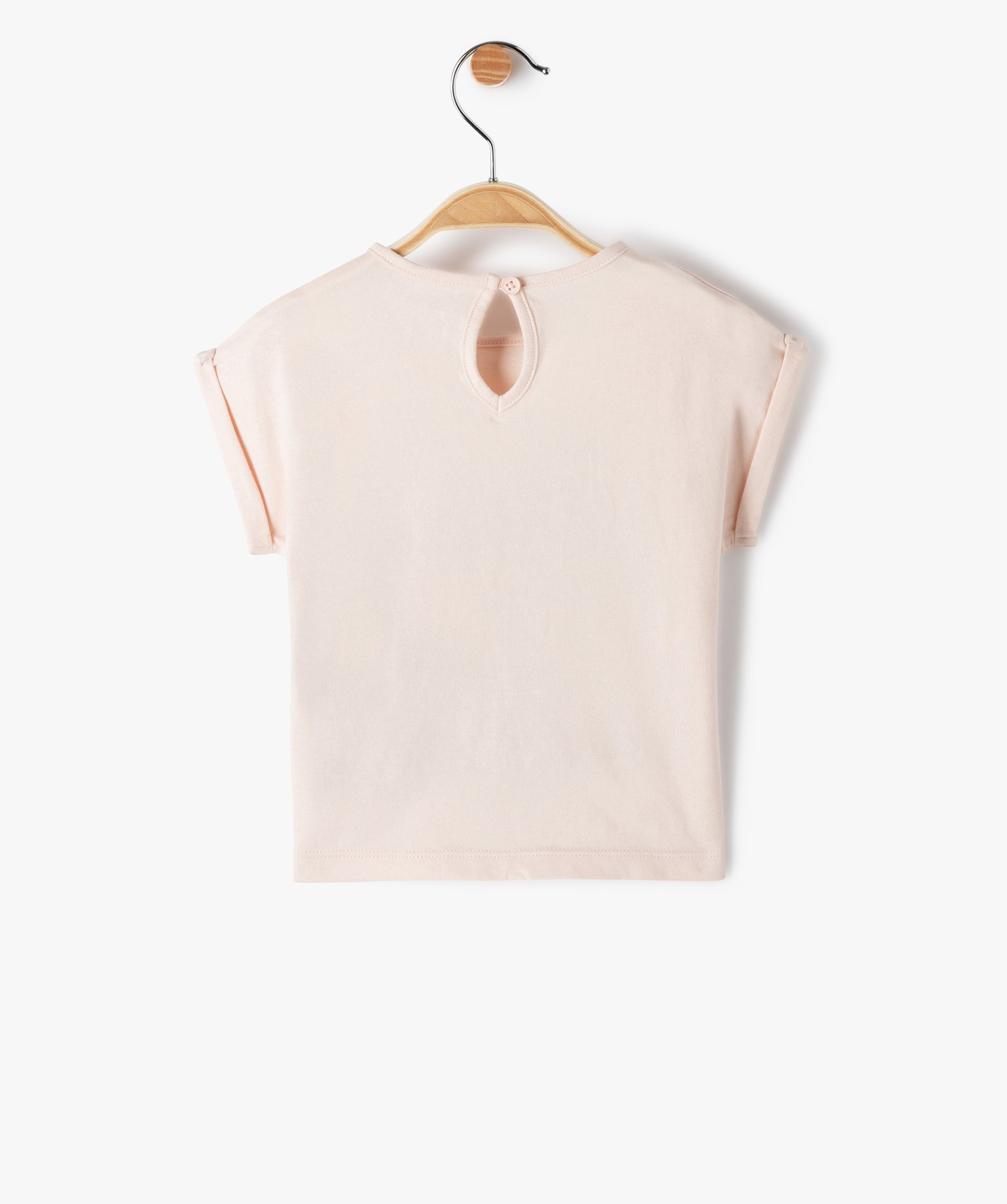 Tee-shirt bébé fille avec motif pailleté rose | GEMO