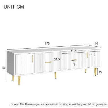 BlingBin TV-Schrank TV-Ständer Lowboard (1-St., 2 Türen, 2 Schubladen, für 70-Zoll-TV) leise Scharniere, 170 cm langer