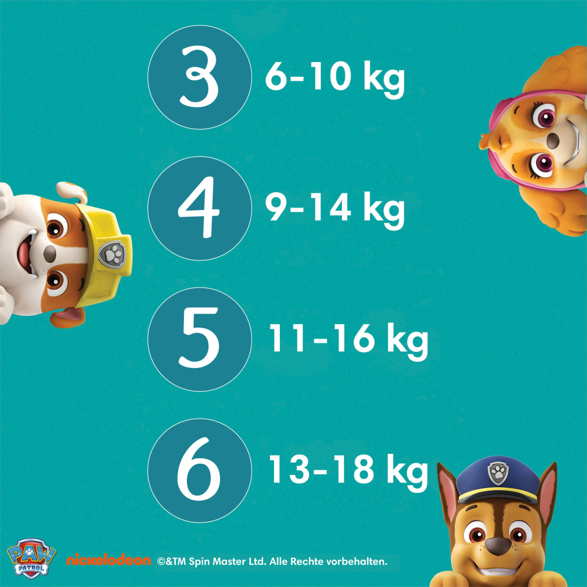Windeln Baby Dry Gr.6 (13-18 kg) Limited Edition Paw Patrol, Monatsbox, 164 St