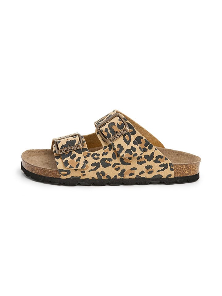 SABOKETS Pantoletten in Beige/ Schwarz günstig kaufen