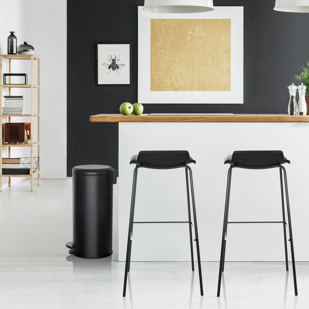 hjh OFFICE Mülleimer Mülleimer CLEAN STEP Eisen, 30L, Abfalleimer mit Softclose