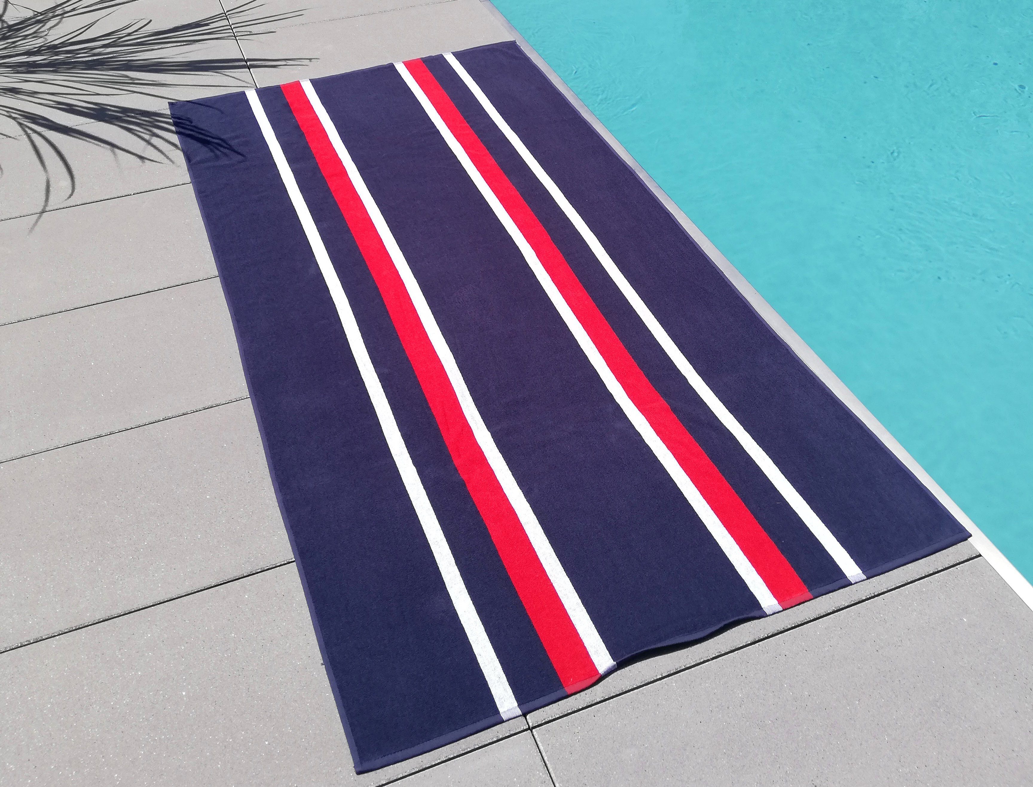 ZOLLNER Strandtuch, Glattvelours (1-St), 100 x 200 cm, 100% Baumwolle, XXL, vom Hotelwäschespezialisten