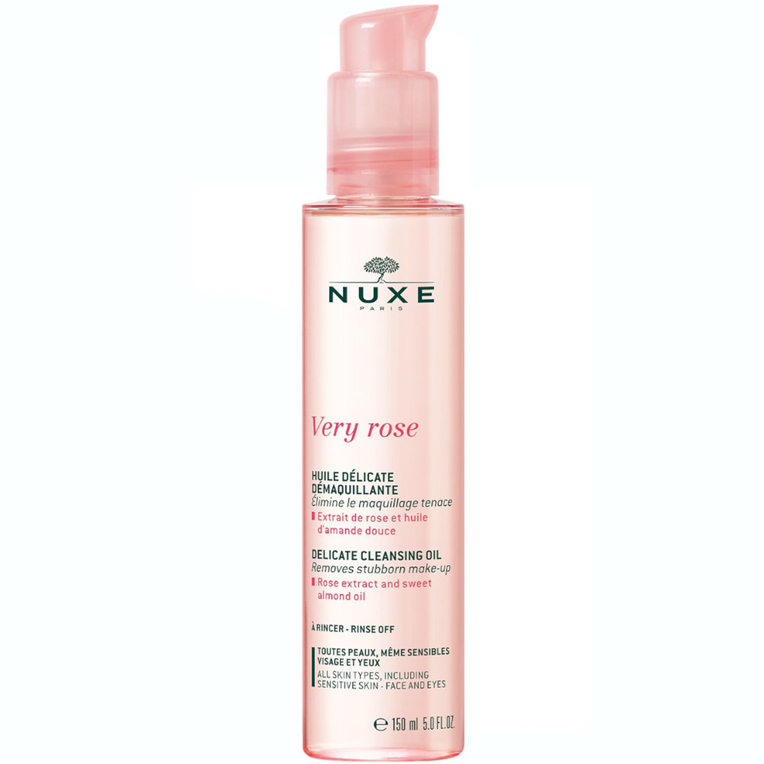 Nuxe Huile Délicate Démaquillante Very Rose - Toutes peaux, même sensibles - 150ml