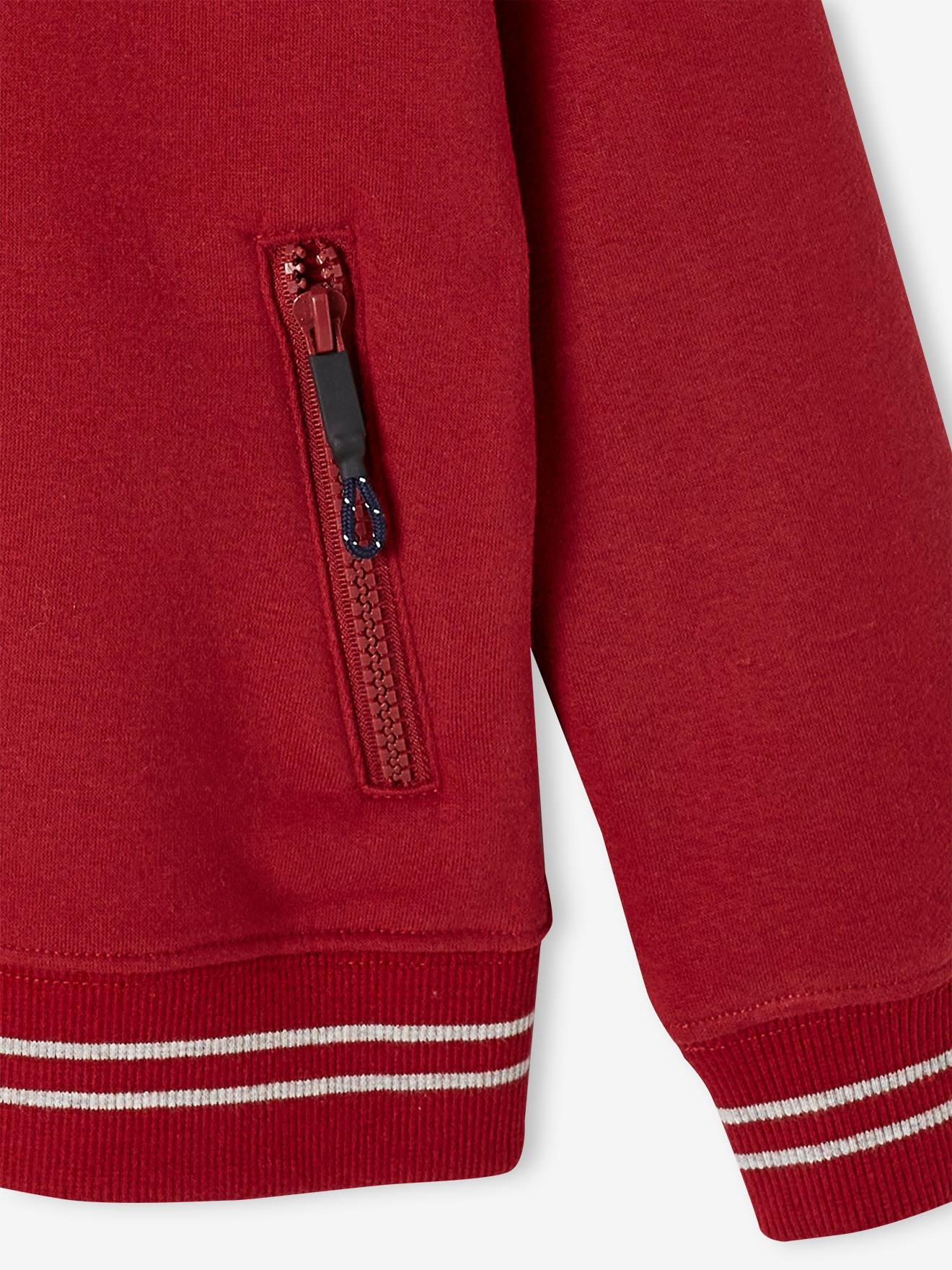 Sweat zippé à capuche sport garçon. gris chiné