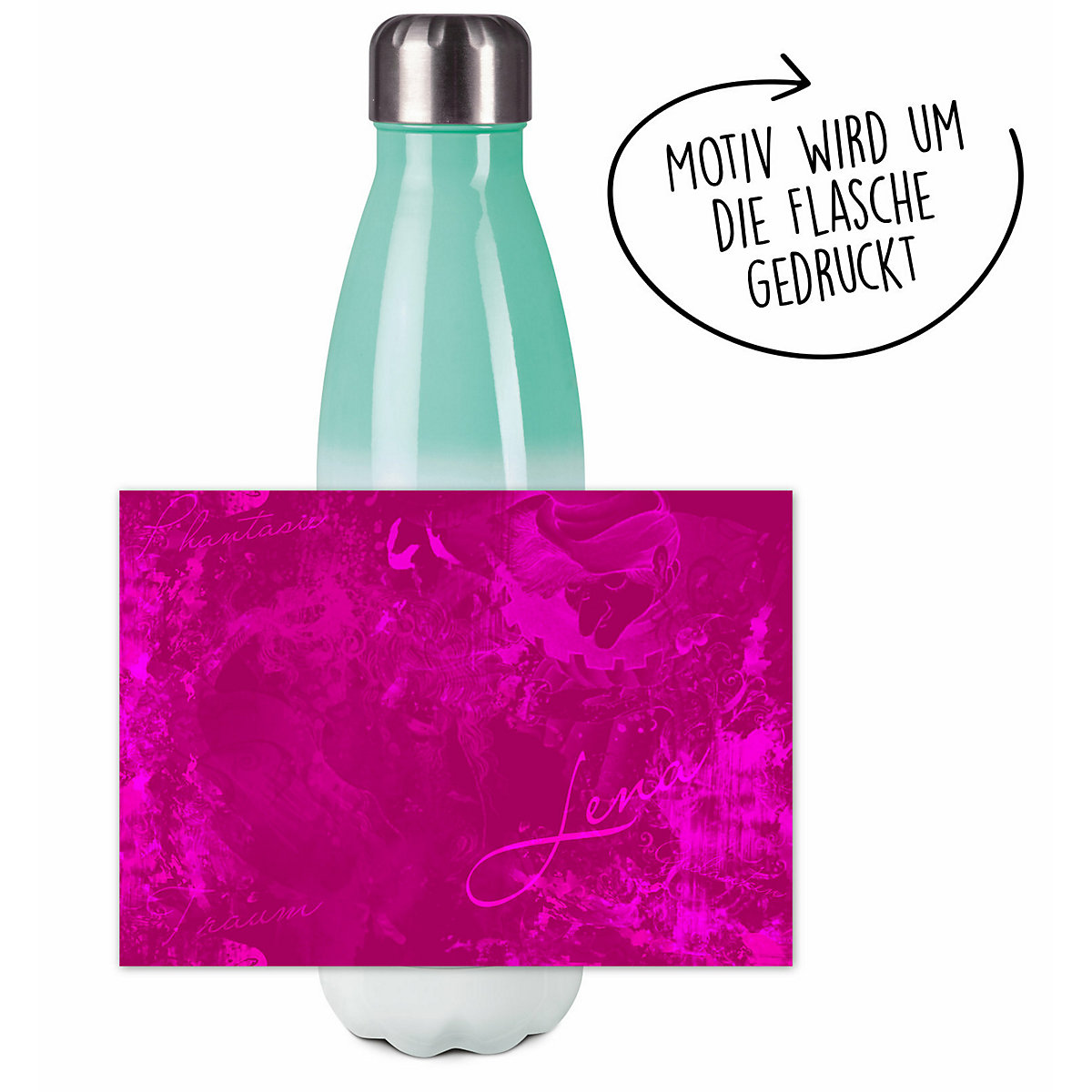 Edelstahl Kinder Thermoflasche / Trinkflasche bunt Traum Farbe brombeere Spülmaschinenfest, Auslaufsicher, Bruchfest, Doppelwandig, Für Heißgetränke geeignet, Mit Deckel, Isoliert