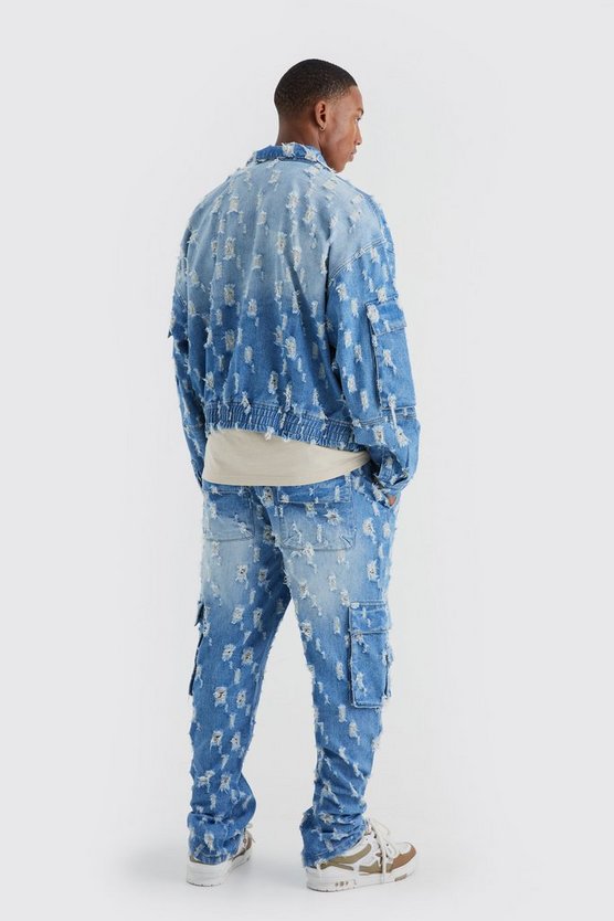Lockere zerrissene Cargo-Jeans