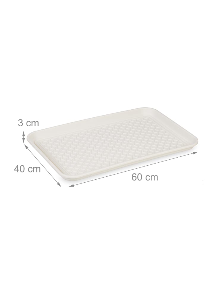 relaxdays 3 x Schuhabtropfschale in Weiß - (B)60 x (H)3 x (T)40 cm günstig kaufen onesize