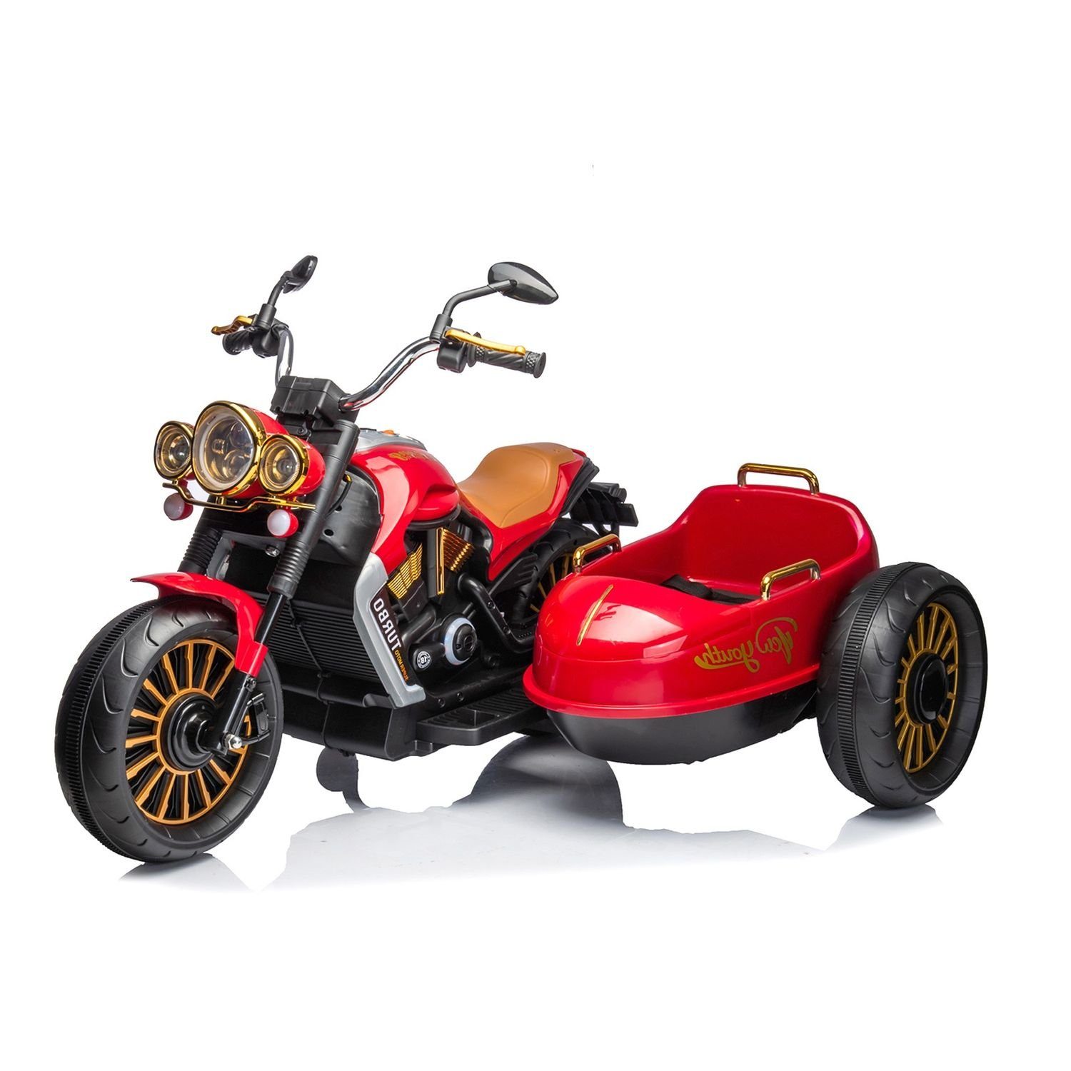 Chipolino electric children's motorcycle Children's electric motorcycle DUO, load capacity 50 kg, TRON, sidecar, music function, for 2 children