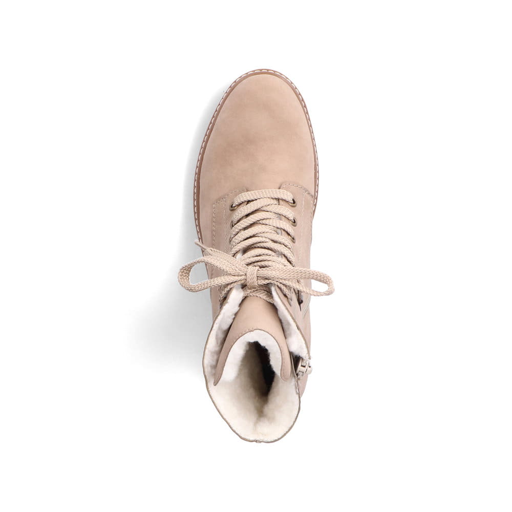 Rieker Damen Schnürstiefel cremebeige