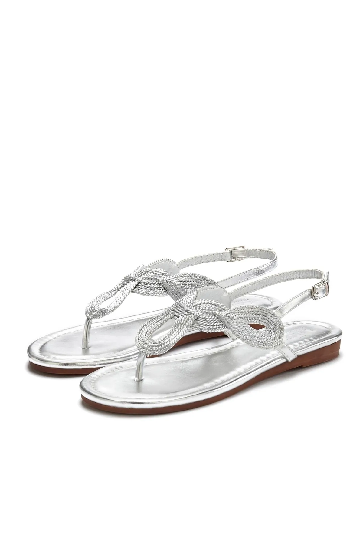 LASCANA  Sandalette - Silberfarben - Flacher Absatz
