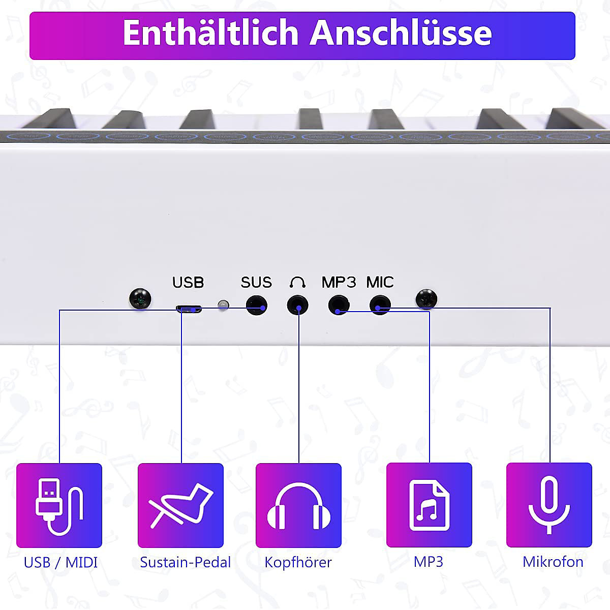 Keyboard mit Tragetasche 88 Tasten