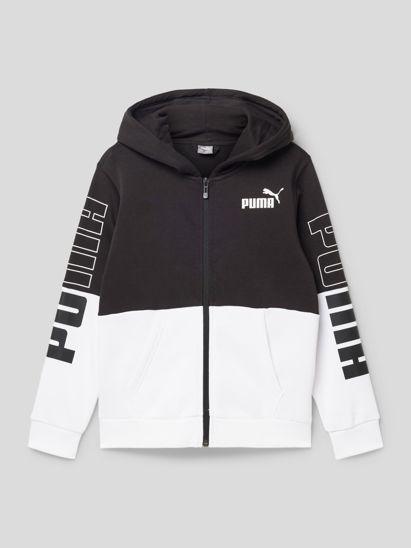 Sweatjacke im Colour-Blocking-Design Modell 'POWER' in schwarz