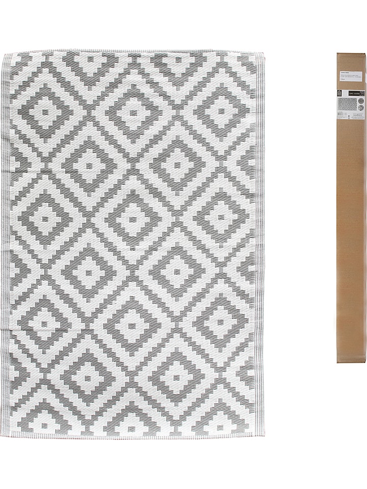 THE HOME DECO FACTORY Indoor-/ Outdoor-Teppich in Grau/ Creme - (L)180 x (B)120 cm günstig kaufen onesize