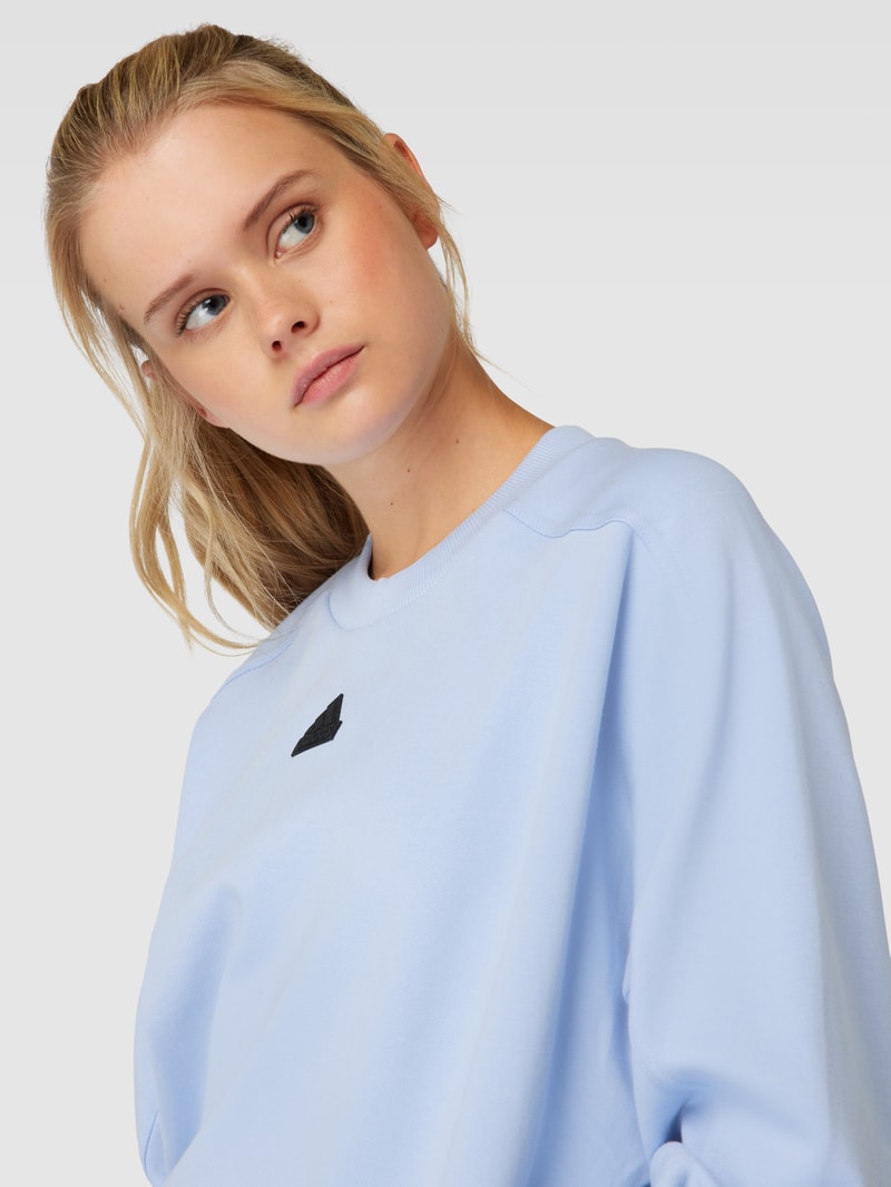 Sweatshirt mit Label-Detail in hellblau