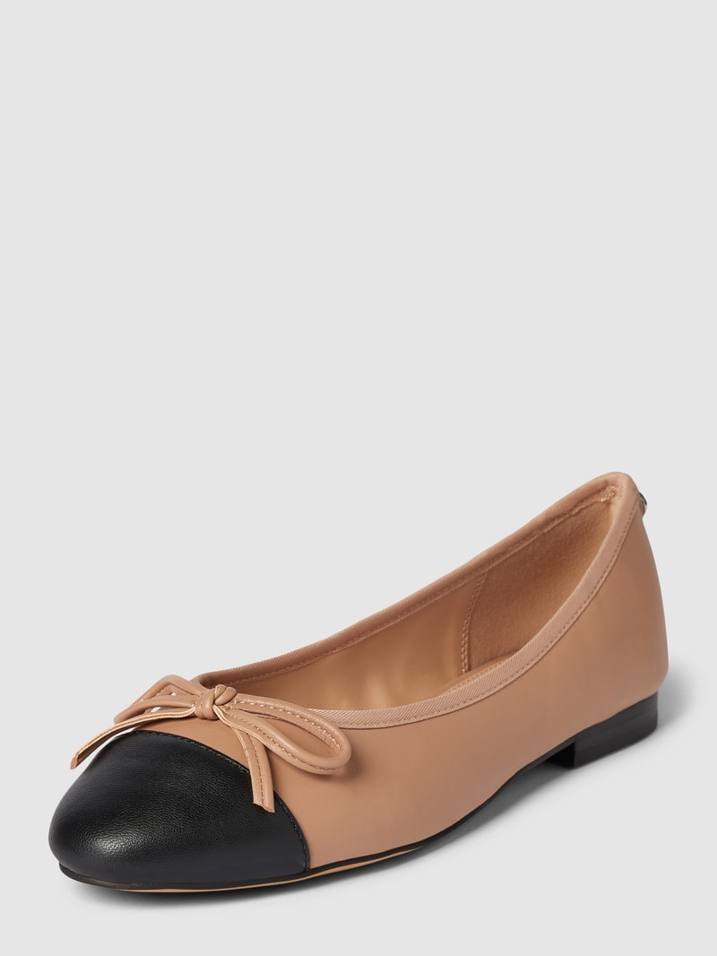 Ballerinas mit Schleifen-Applikation in beige