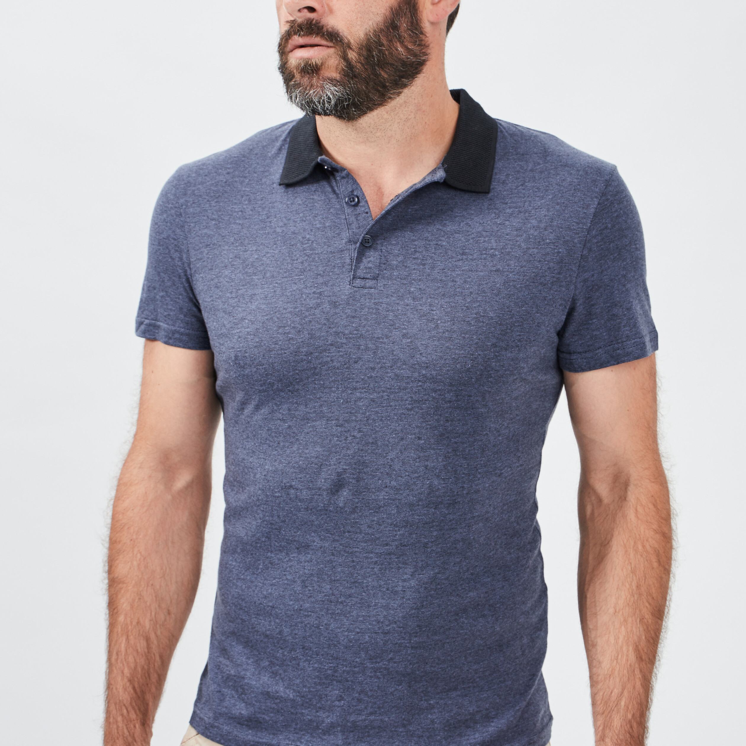 Polo manches courtes bleu marine homme | La Halle