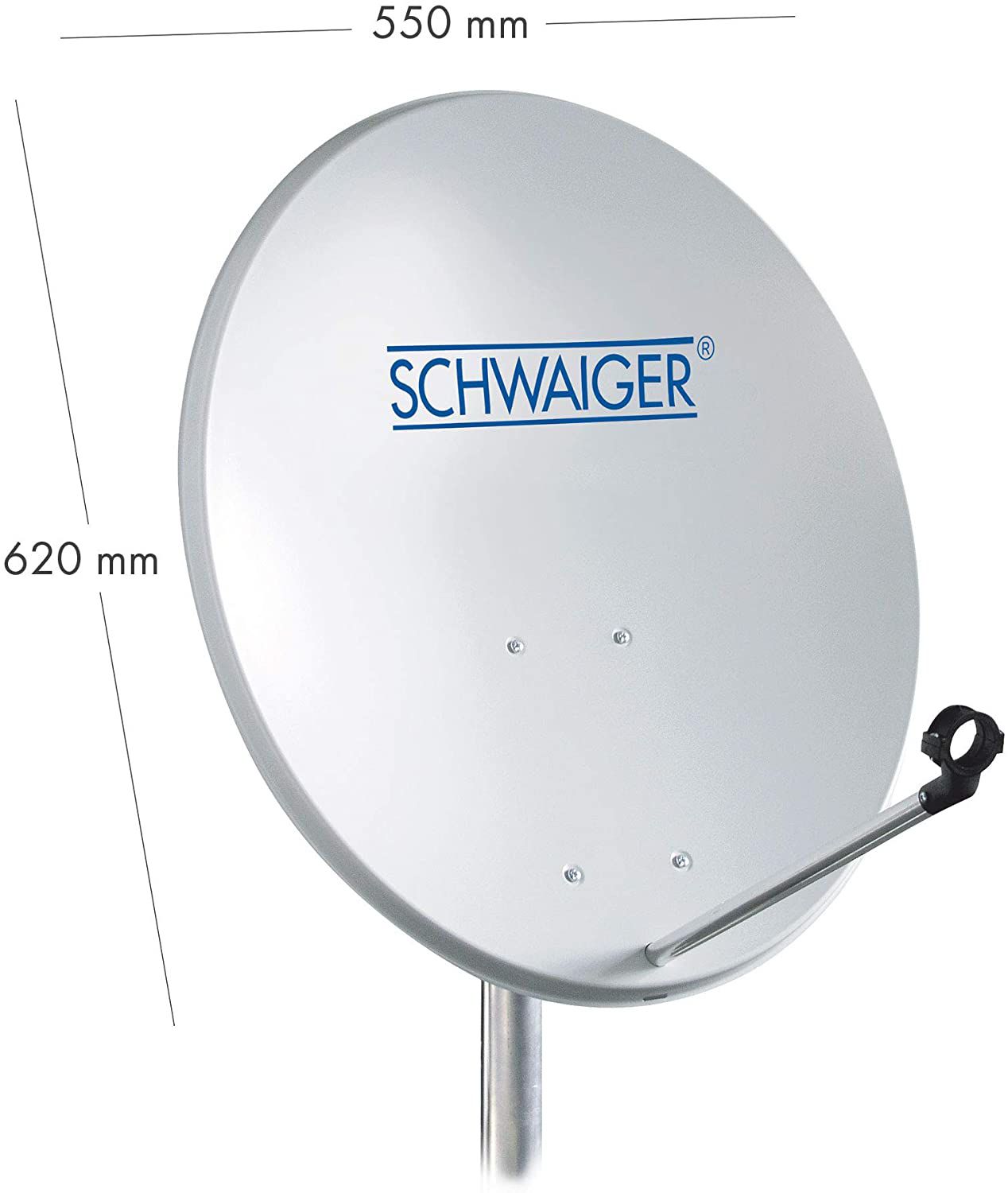 Schwaiger 714470 Hellgraues 55cm Stahl-Spiegel Set