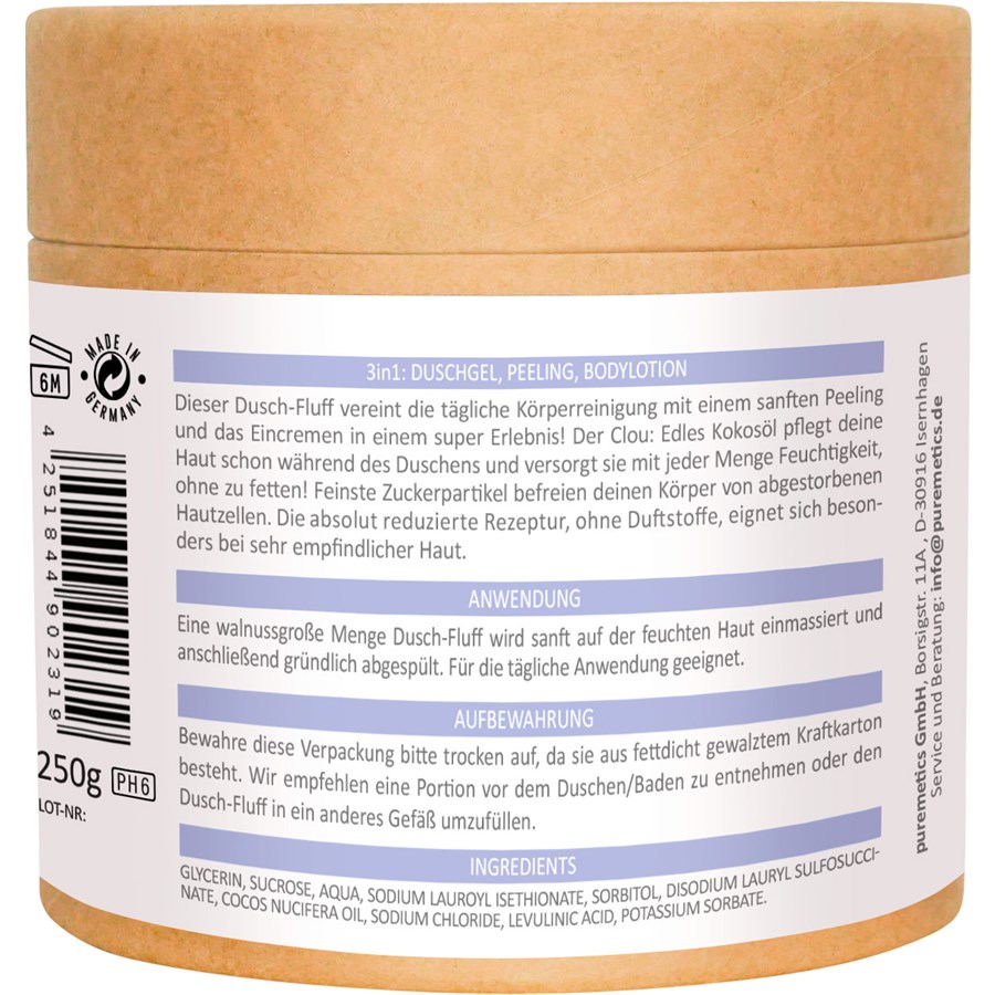 Sensibelchen mit Zuckerpeeling 3in1 Dusch-Fluff