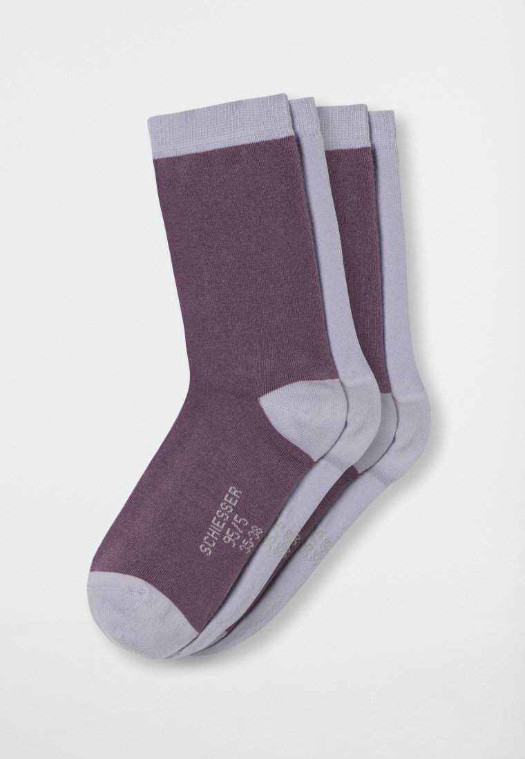 Damensocken 2er-Pack Organic Cotton taupe/ flieder - 95/5