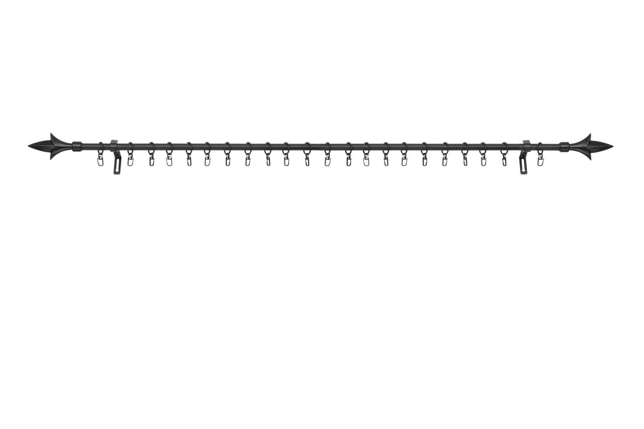 Lichtblick Gardinenstange Lilie, 16 mm, ausziehbar 130 - 240 cm - Schwarz