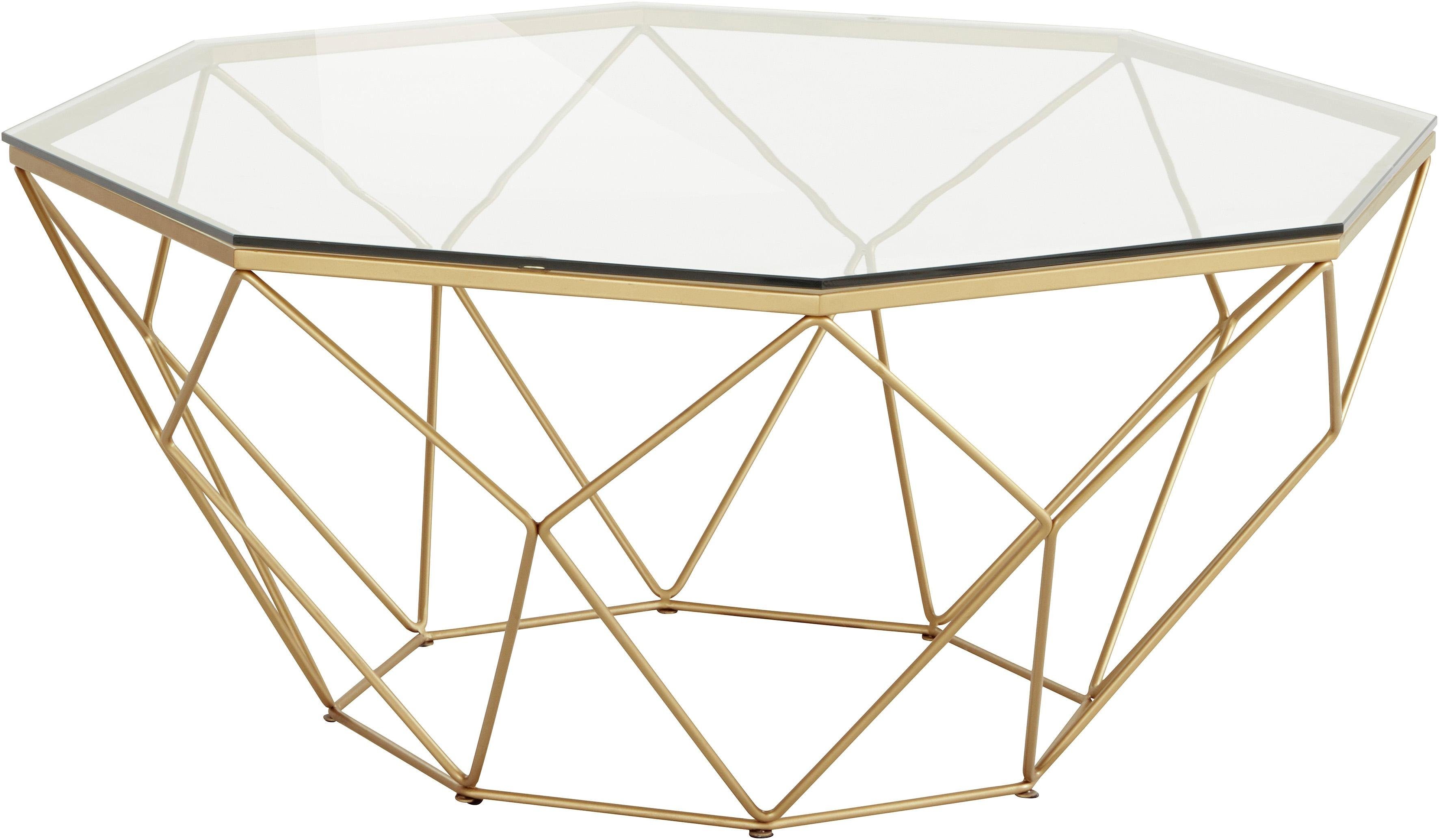 Guido Maria Kretschmer Home&Living Couchtisch Caen, aus Glas und Metall in geometrischen Formen, Breite 95 cm