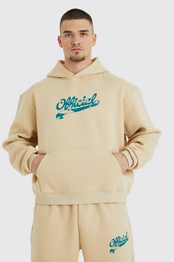 Tall kastiger Oversize Official Trainingsanzug mit Kapuze