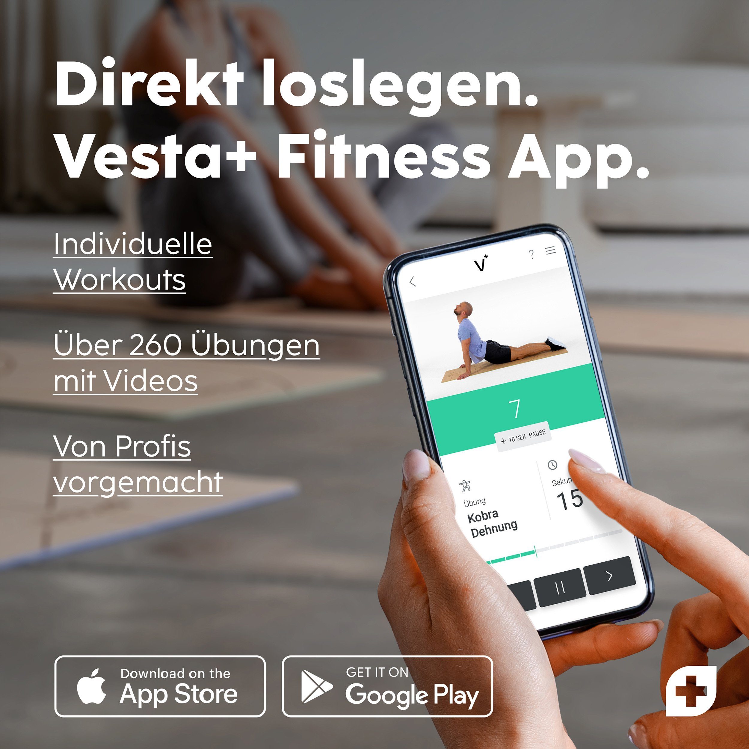 Vesta+ Yogamatte Vesta+ Yogamatte Vesta+ Yogamatte Kork TPE (1x Yogamatte Kork TPE, 1x Fitness App Zugang), Vesta+ Yogamatte Vesta+ Yogamatte Kork TPE