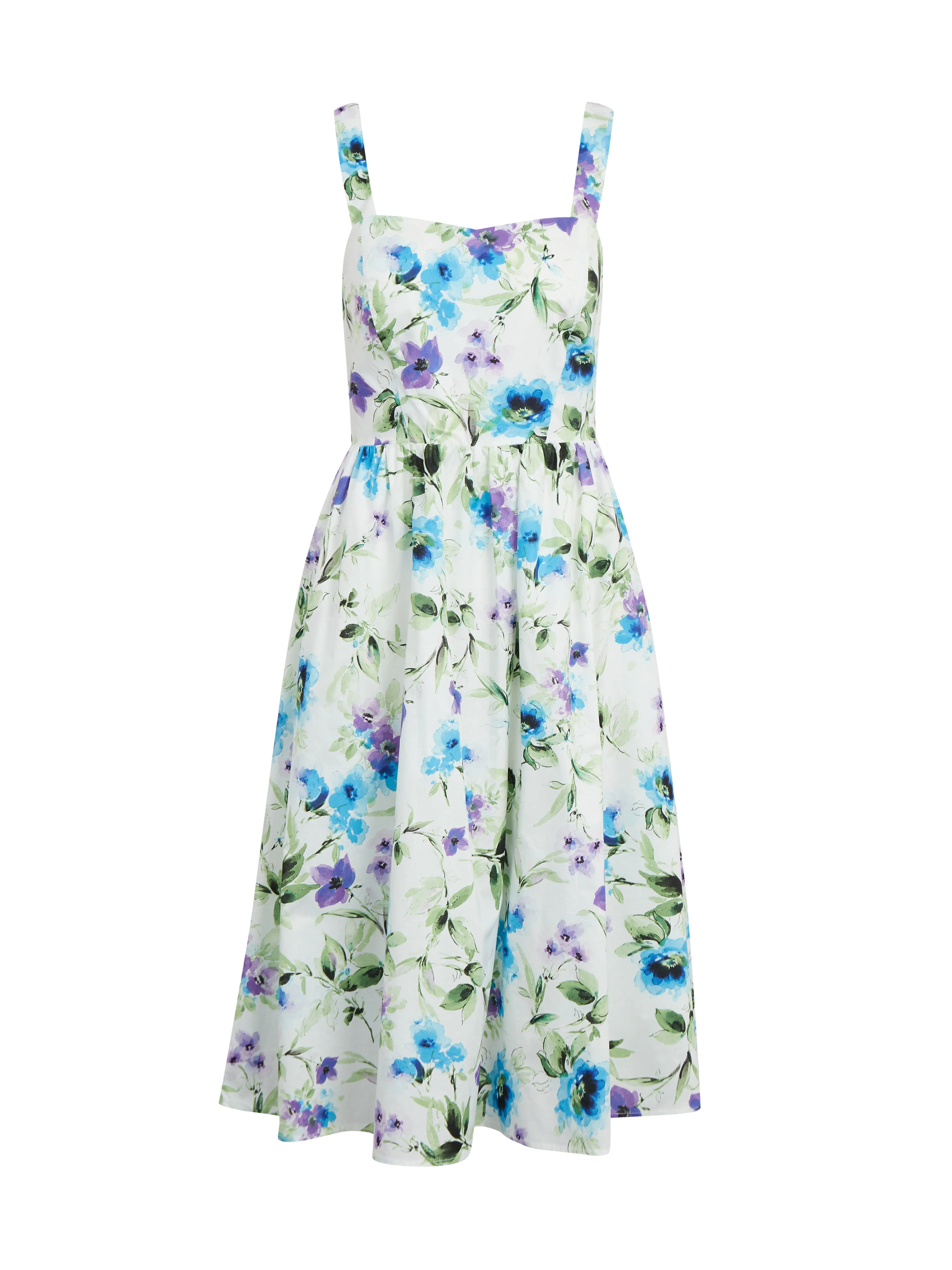 Blau- und cremefarbenes geblümtes Damenkleid ORSAY