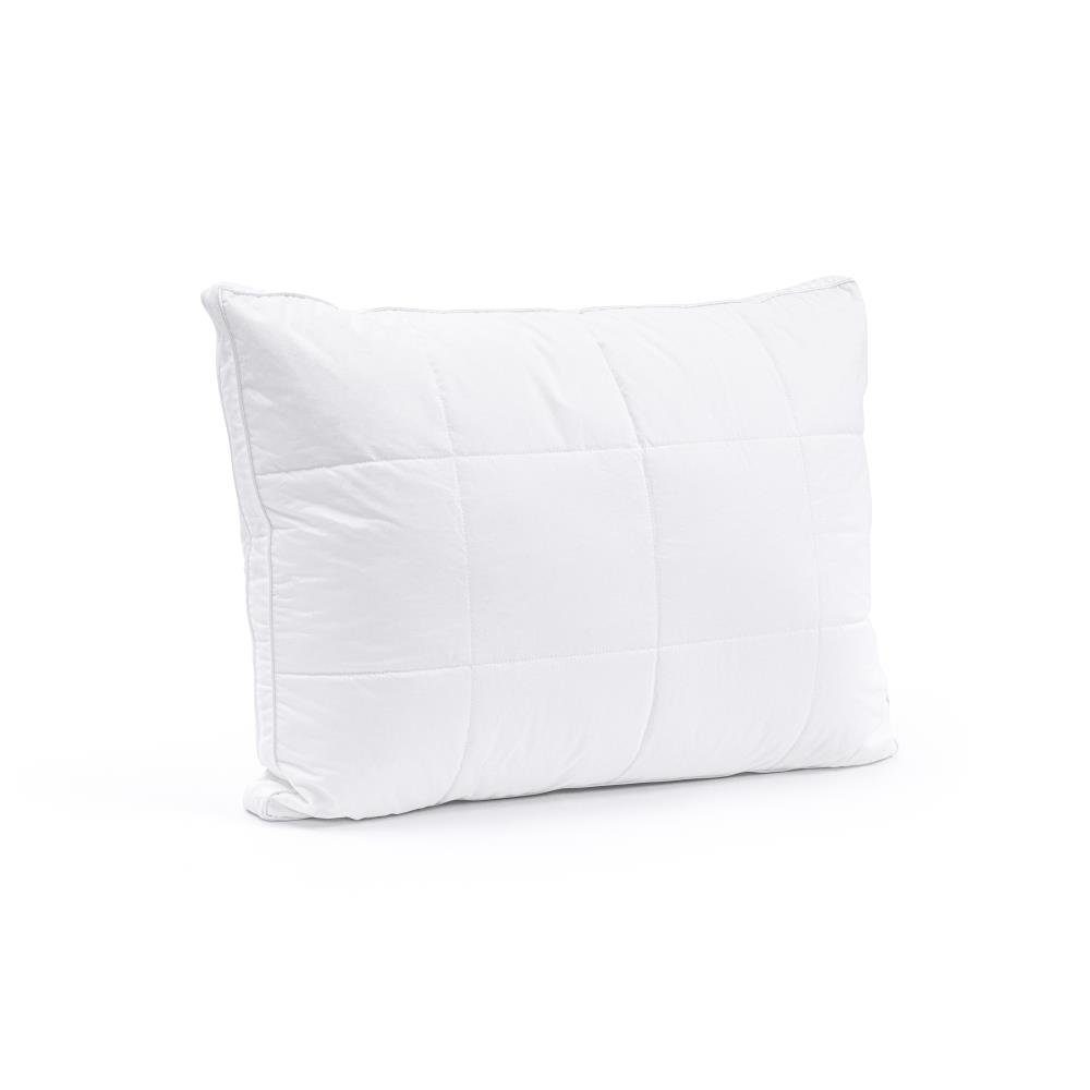 3-Kammer-Kopfkissen 3-KAMMER-3D-MIKROGEL-KISSEN WEISS, Sitheim-Europe, Füllung: Unten und oben: 120 g/m² Microgel-Polyester Kern: weiße Gänsefedern, Bezug: Baumwolle, seitenschläfer, rückenschläfer, Bauchschläfer