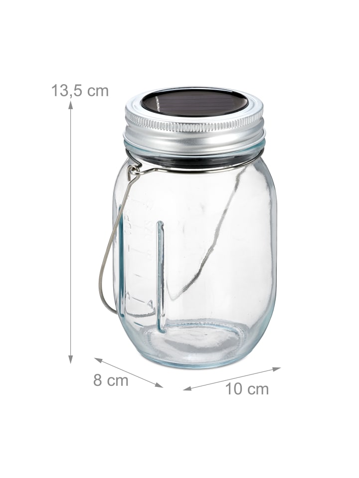 relaxdays 2x Solarlampe Glas in Transparent günstig kaufen onesize