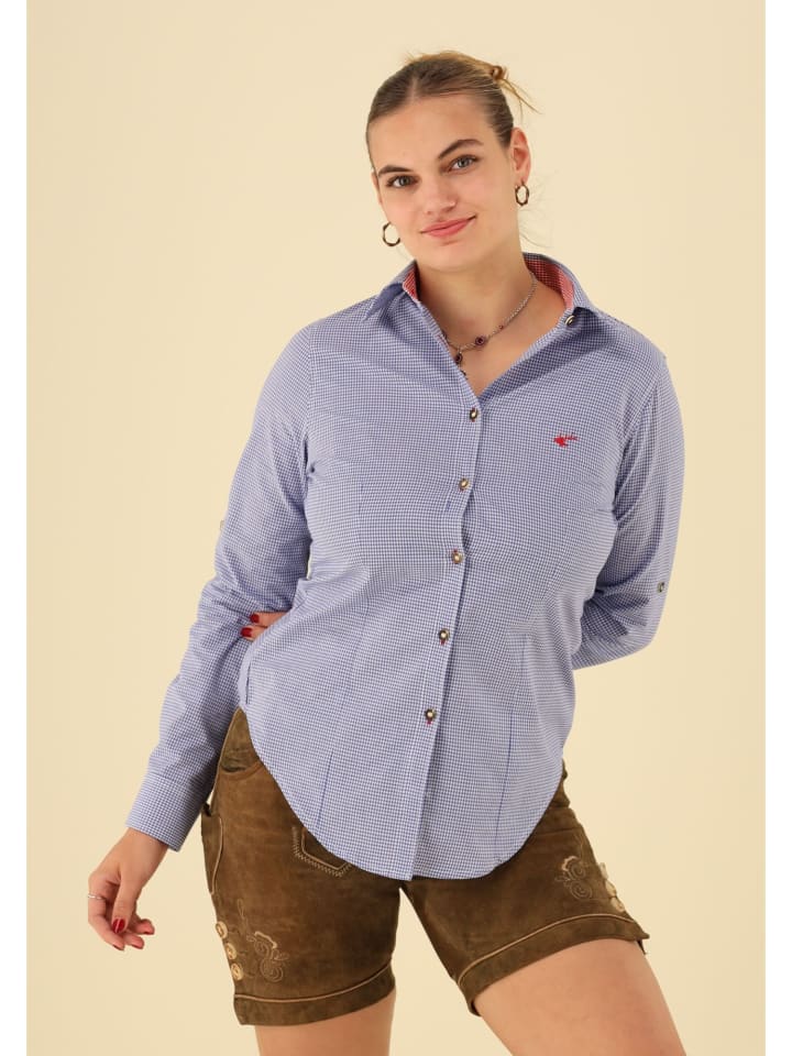 OS-Trachten Trachtenbluse Ututu in mittelblau günstig kaufen