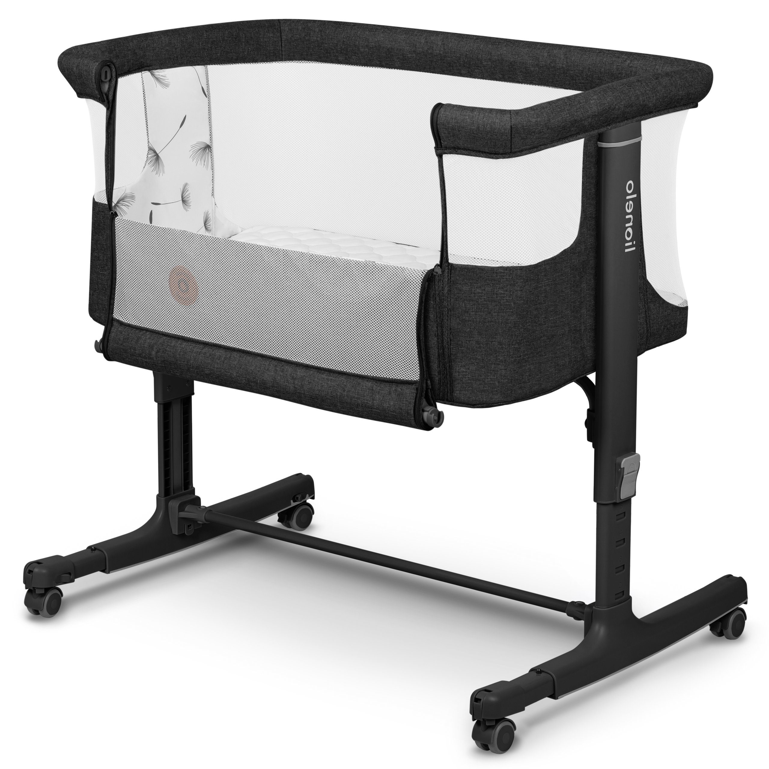 lionelo Baby-Reisebett AURORA, 3-in-1: Beistellbett, Babywiege, freistehendes Babybett