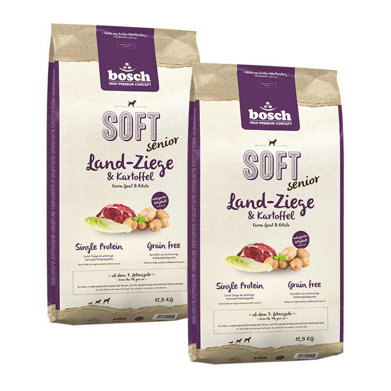 bosch Hundetrockenfutter bosch Soft Senior Land-Ziege & Kartoffel 2x12,5 kg