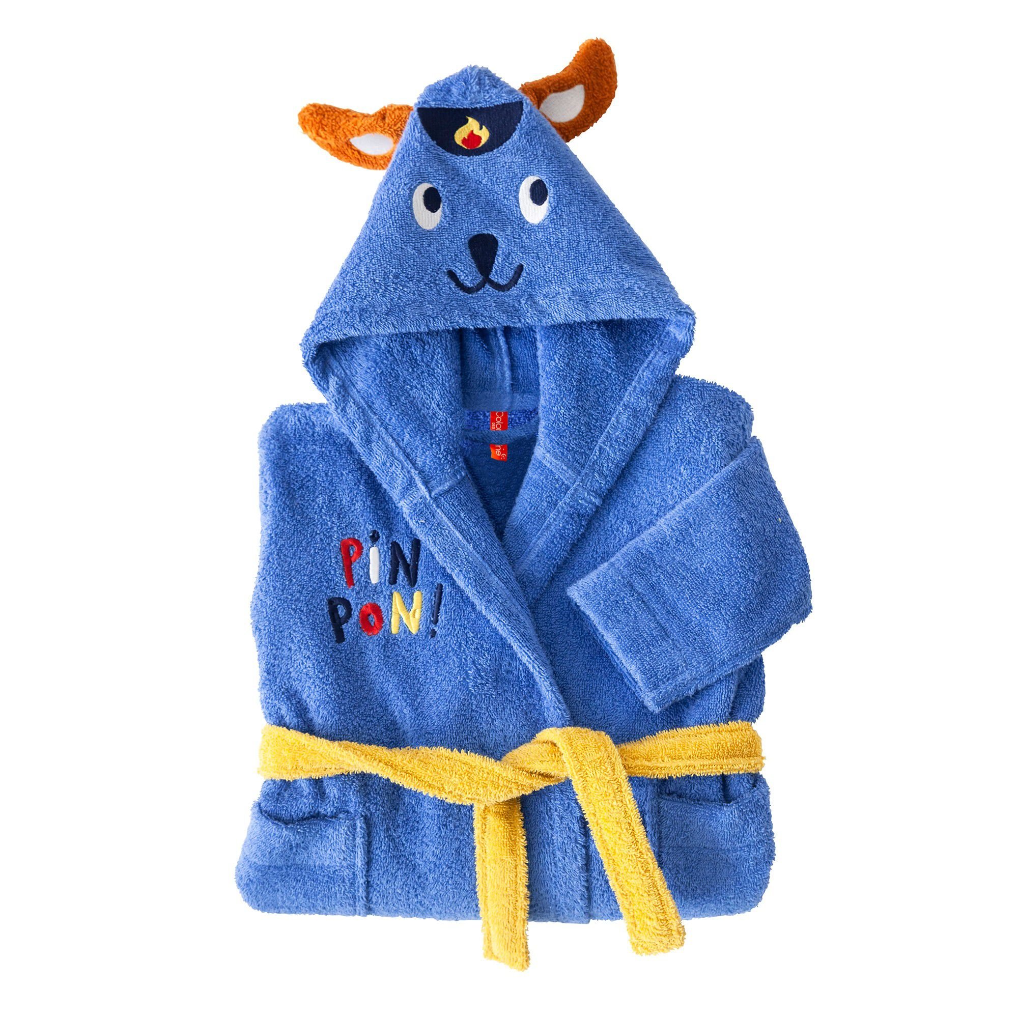Peignoir de bain enfant Pin-pon à capuche éponge coton