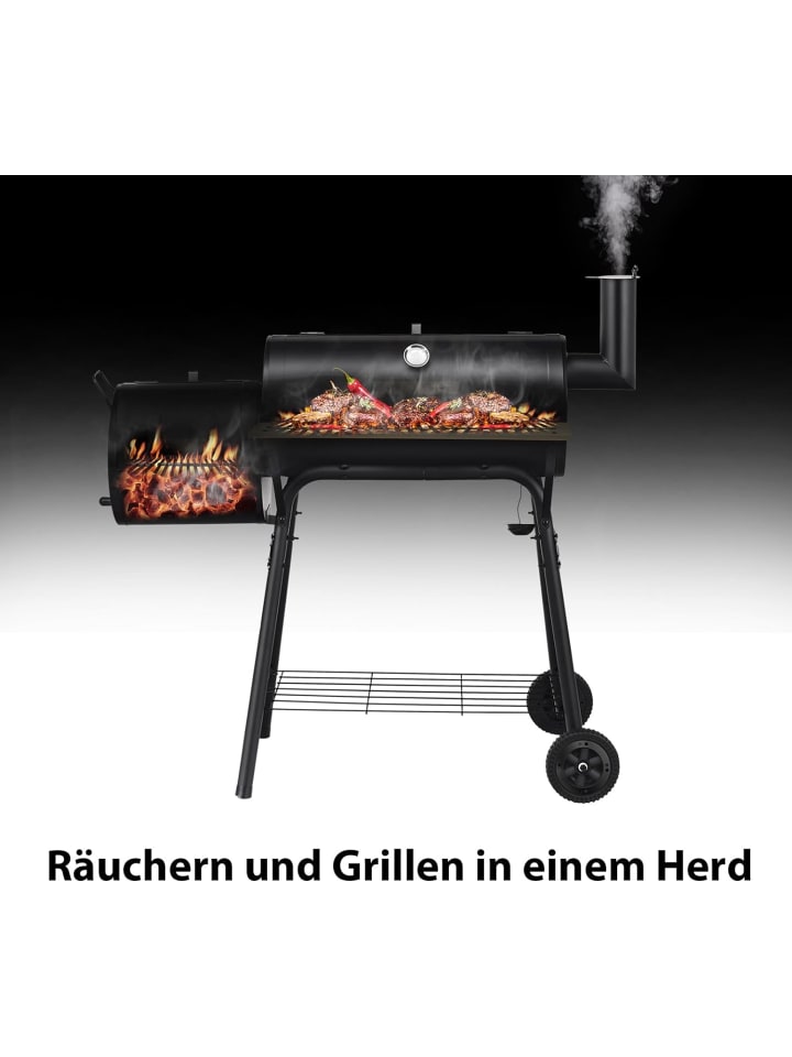 COSTWAY Holzkohlegrill mit Deckel in Schwarz günstig kaufen onesize