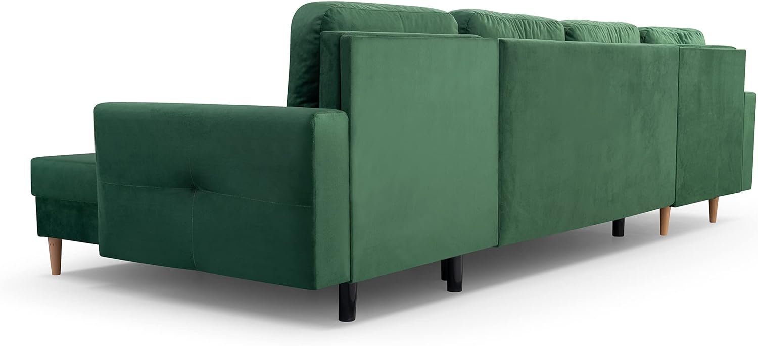 MOEBLO Wohnlandschaft Carl U, Ecksofa U-Form mit Schlaffunktion Eckcouch mit Bettkasten Sofa Couch Polsterecke U-Sofa - 300x137x84 cm, mit Bettkasten und Schlaffunktion