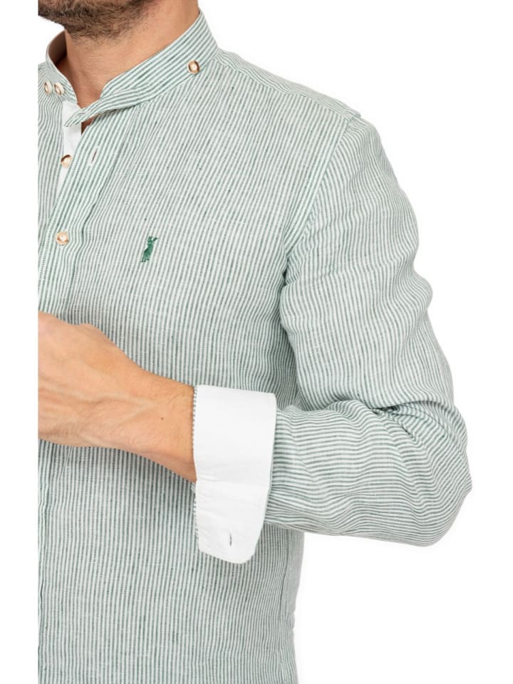 Almsach Stehkragenhemd 901LI-LA in grün günstig kaufen