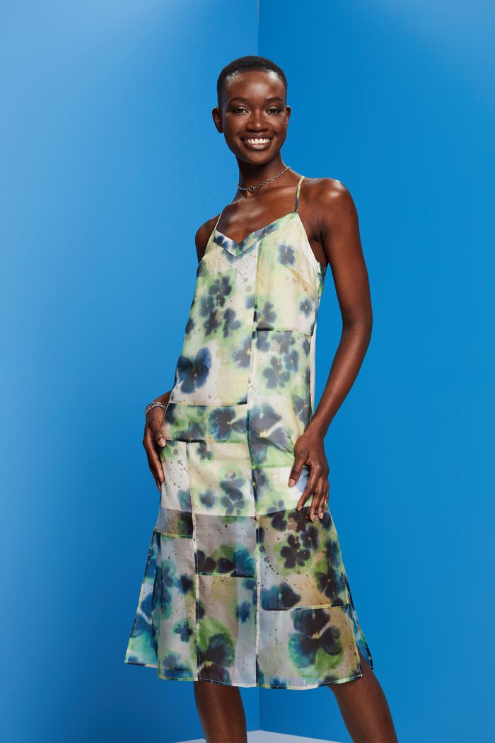 Gemustertes Midikleid aus Organza