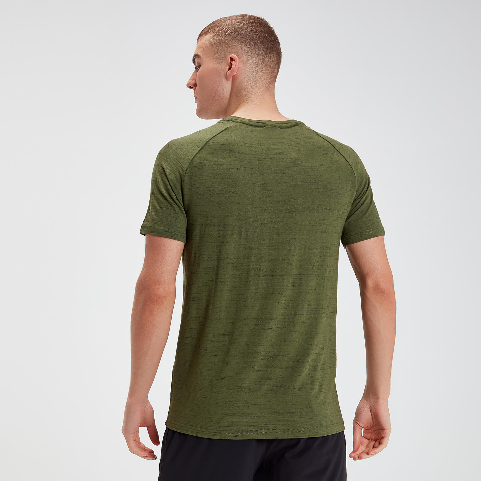 T-Shirt à Manche Courte MP Performance - Vert Armée & Noir