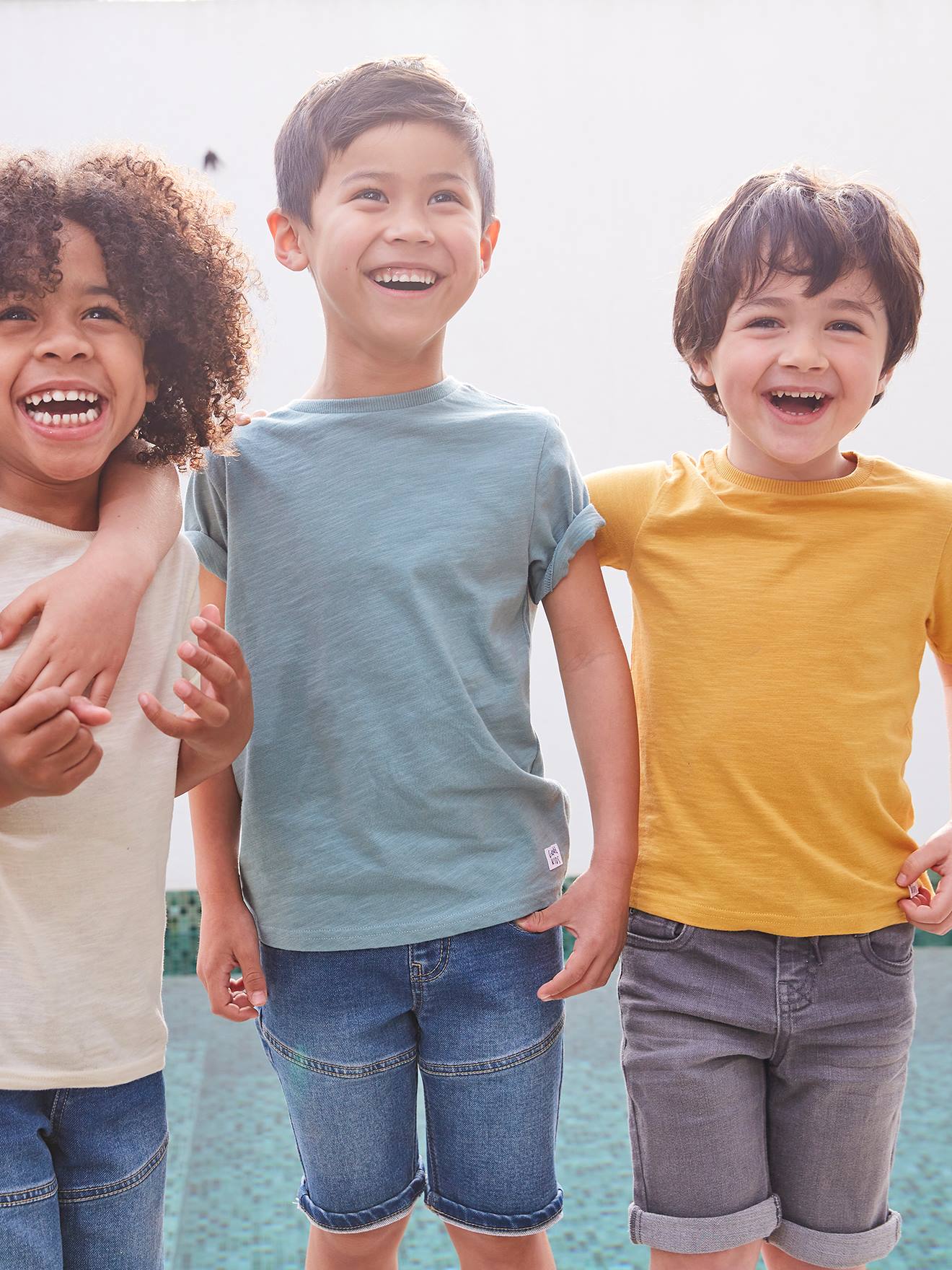 Vertbaudet Jungen T-Shirt BASIC, personalisierbar Oeko-Tex - türkis