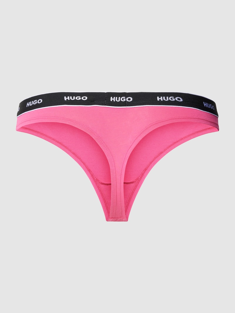 String mit elastischem Logo-Bund in pink