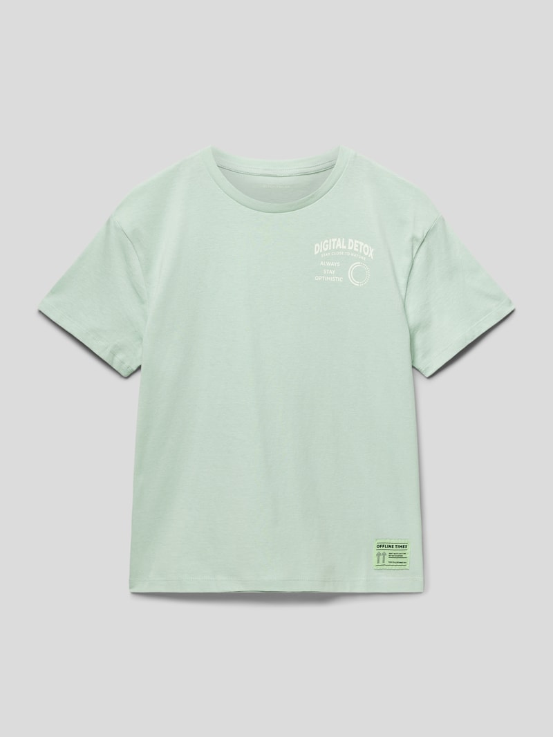 T-Shirt mit Statement-Print in mint