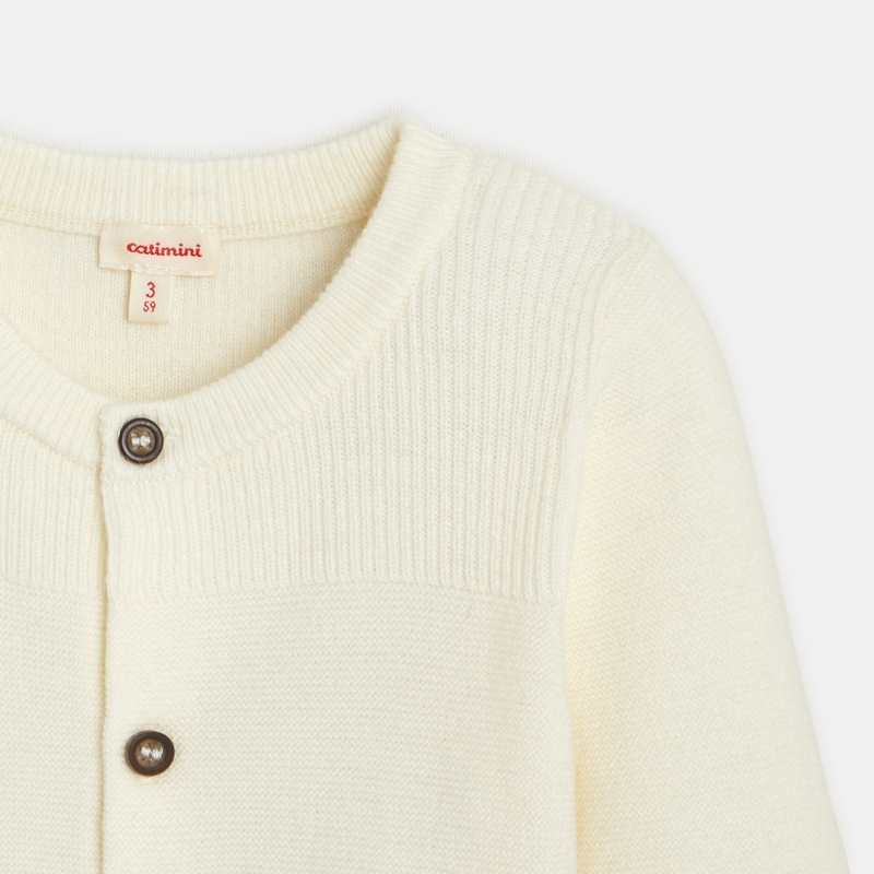 Cardigan bébé en tricot écru beige Catimini