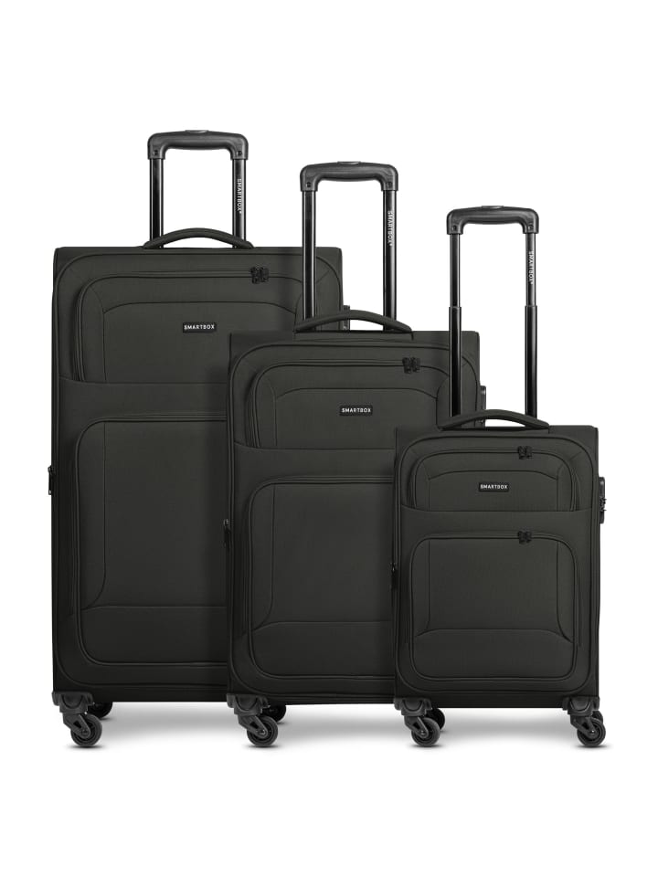 Smartbox Edition 04 4 Rollen Kofferset 3-teilig mit Dehnfalte in black günstig kaufen onesize