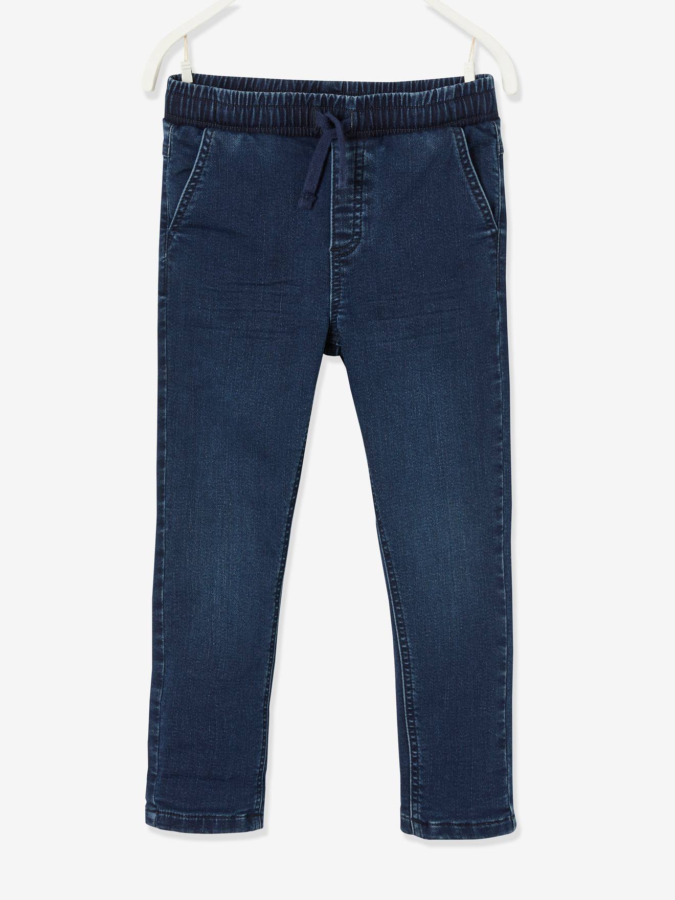 Jean droit doublé facile à enfiler garçon denim gris fonce