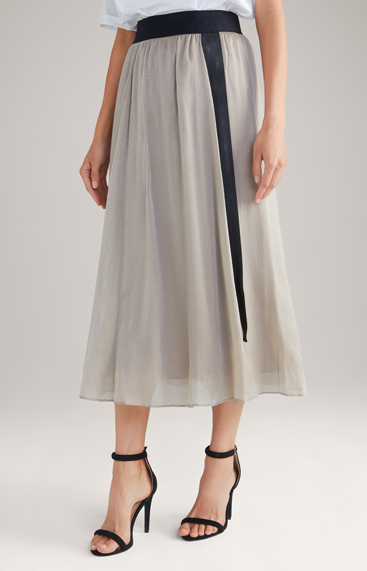 Crêpe-Organza-Rock in Beige