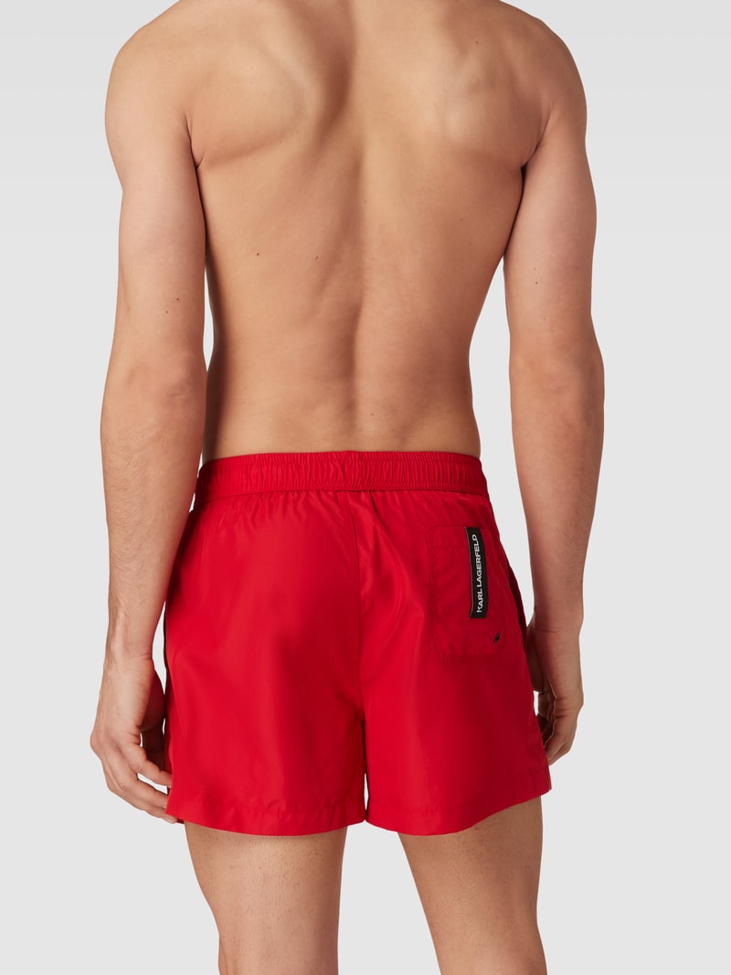 Badehose mit Logo-Print in rot